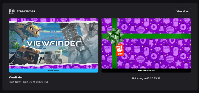 Epic Games Store Gifts Viewfinder for Free Today