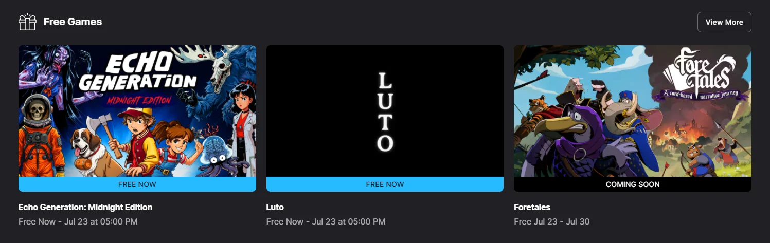 Luto and Echo Generation: Midnight Edition are free on epic games